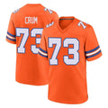 D.Broncos #73 Frank Crum Player Orange Alternate Collection Throwback Game Qdoa Stitched Jerseys
