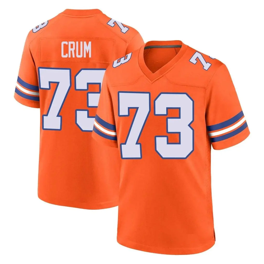 D.Broncos #73 Frank Crum Player Orange Alternate Collection Throwback Game Qdoa Stitched Jerseys