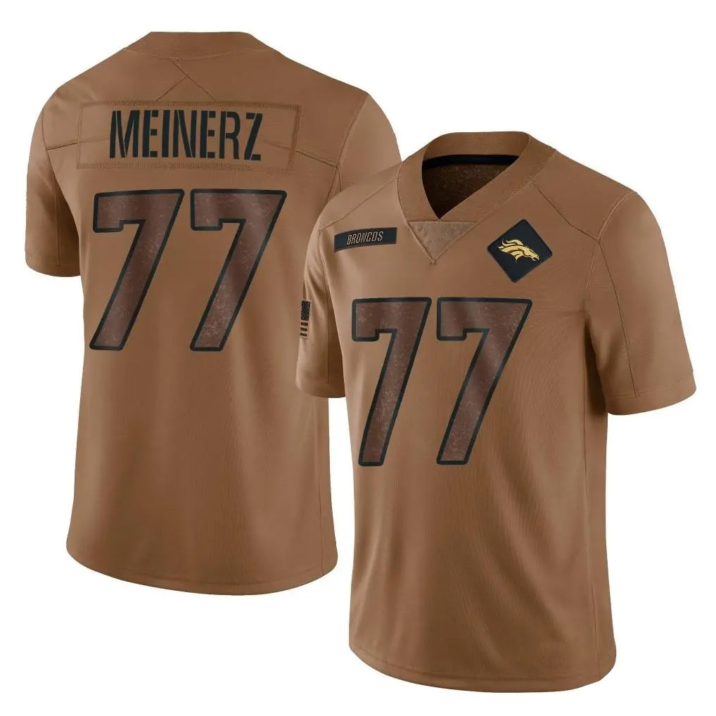 D.Broncos #77 Quinn Meinerz Player Brown Salute To Service Limited Qdoa Stitched Jerseys