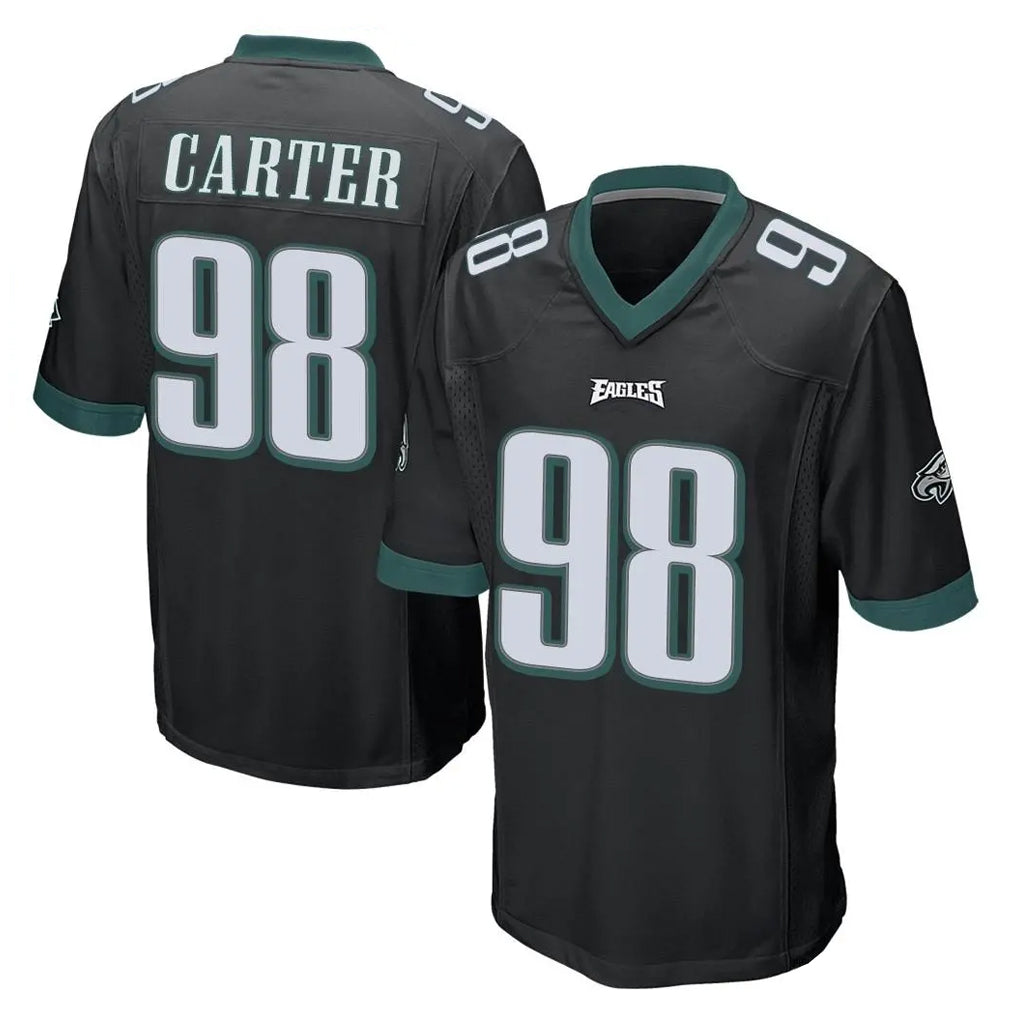 P.Eagles #98 Jalen Carter Player Black Home Game Qdoa Stitched Jerseys