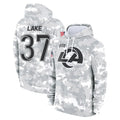 LA.Rams #37 Quentin Lake Player Arctic Camo Salute to Service Hoodies Limited Game Qdoa Stitched Jerseys