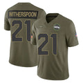 S.Seahawks #21 Devon Witherspoon Player Olive 2025 Salute To Service Limited Home Game Qdoa Stitched Jerseys