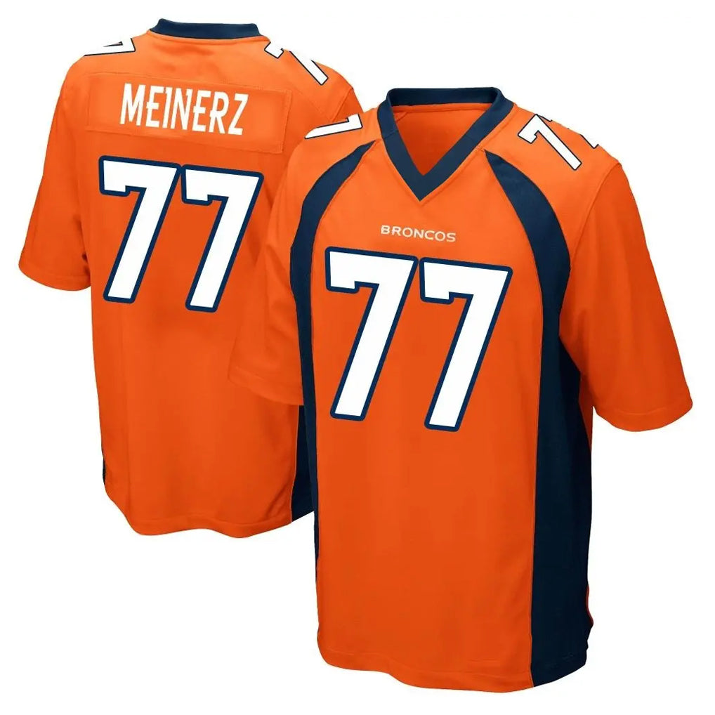 D.Broncos #77 Quinn Meinerz Player Orange Color Home Game Qdoa Stitched Jerseys