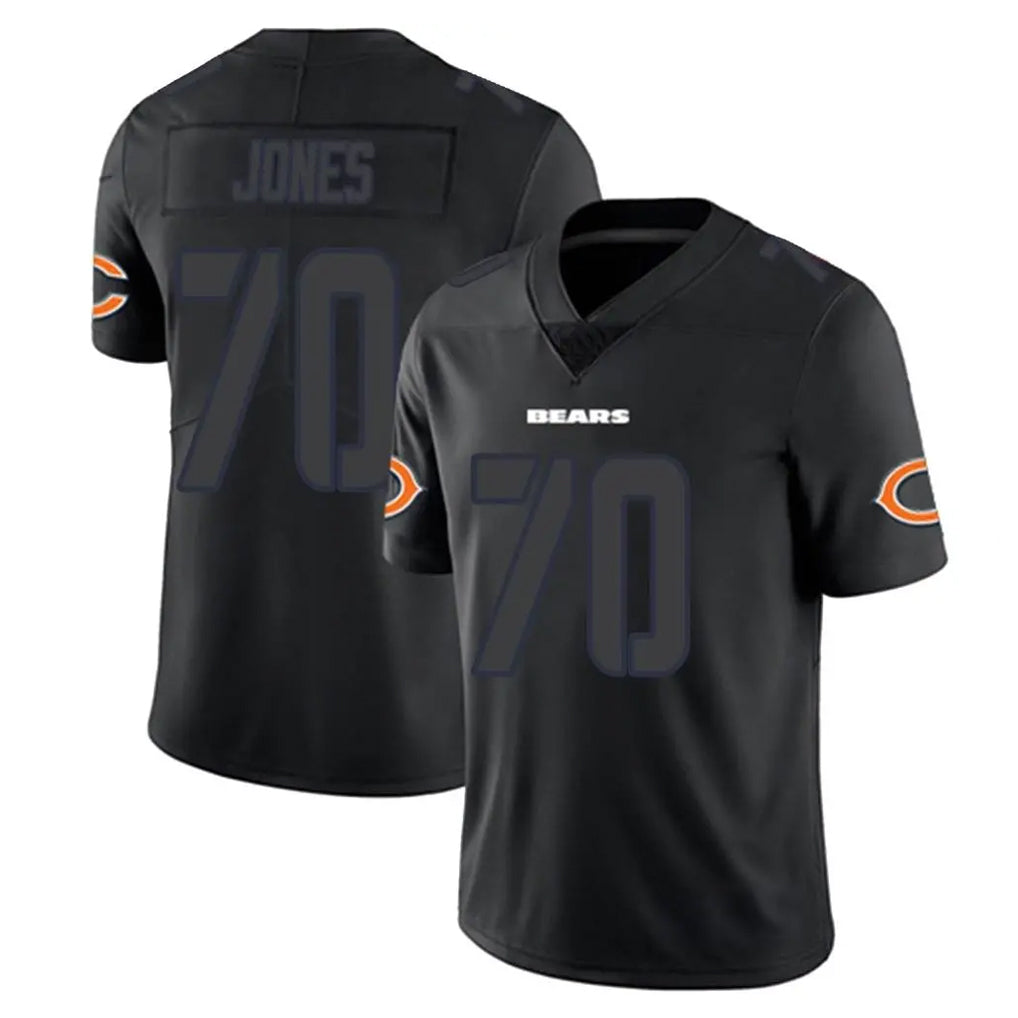 C.Bears #70 Braxton Jones Player Black Impact Limited Game Qdoa Stitched Jerseys