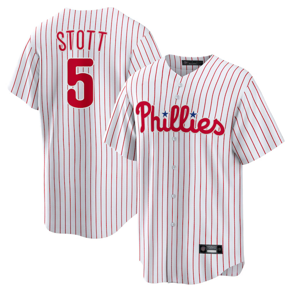 P.Phillies #5 Bryson Stott Player White Home Game Qdoa Stitched Jerseys