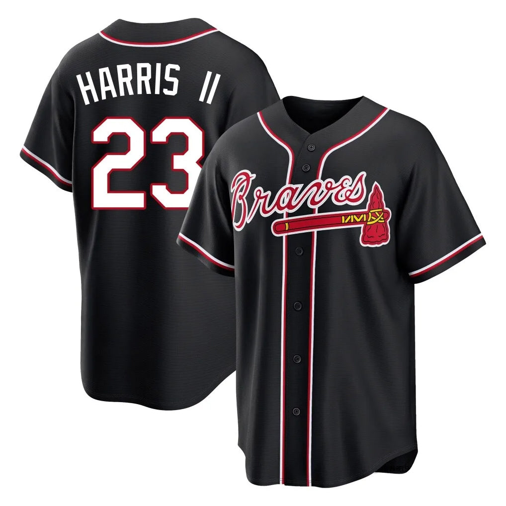 A.Braves #23 Michael Harris II Player Black Fashion Out Game Qdoa Stitched Jerseys