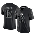LA.Rams #12 Puka Nacua Player Black Limited Reflective Home Game Qdoa Stitched Jerseys