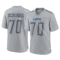 D.Lions #70 Juice Scruggs Player Gray Atmosphere Fashion Home Game Qdoa Stitched Jerseys
