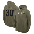 LA.Chargers #30 Alec Ingold Player Olive Salute to Service Pullover Hoodies Limited Qdoa Stitched Jerseys
