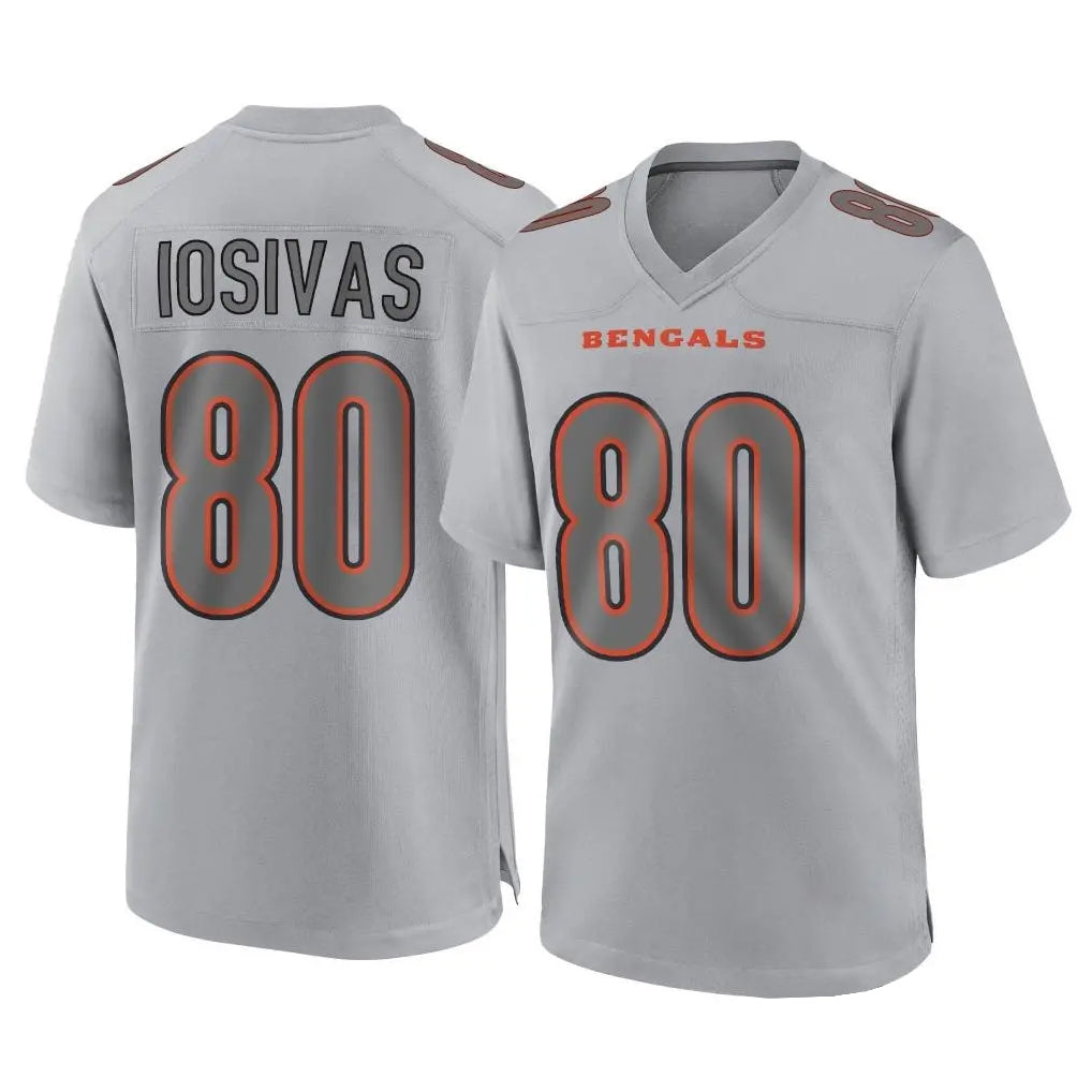 C.Bengals #80 Andrei Iosivas Player Gray Atmosphere Fashion Game Qdoa Stitched Jerseys