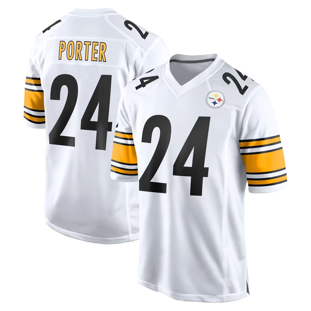 P.Steelers #24 Joey Porter Jr. Player White Home Game Qdoa Stitched Jerseys