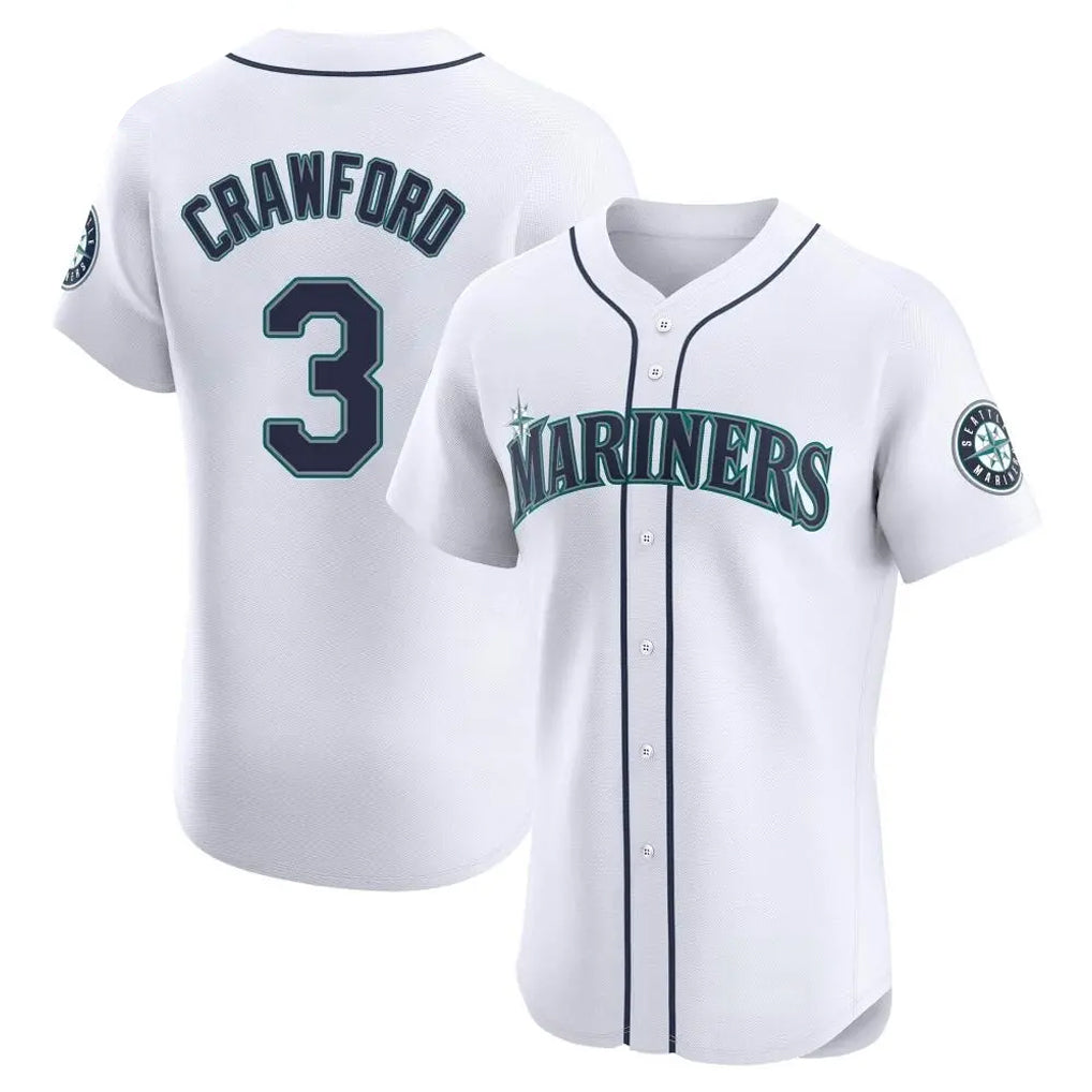 S.Mariners #3 J.P. Crawford Player White Home Limited Elite Qdoa Stitched Jerseys
