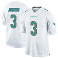 M.Dolphins #3 Chris Johnson Player White Home Game Qdoa Stitched Jerseys