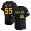 P.Pirates #55 Jason Delay Player Black Alt Home Limited Qdoa Stitched Jerseys