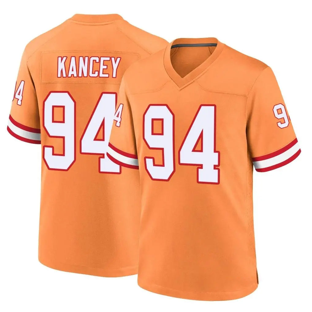 TB.Buccaneers #94 Calijah Kancey Player Orange Throwback Home Game Qdoa Stitched Jerseys