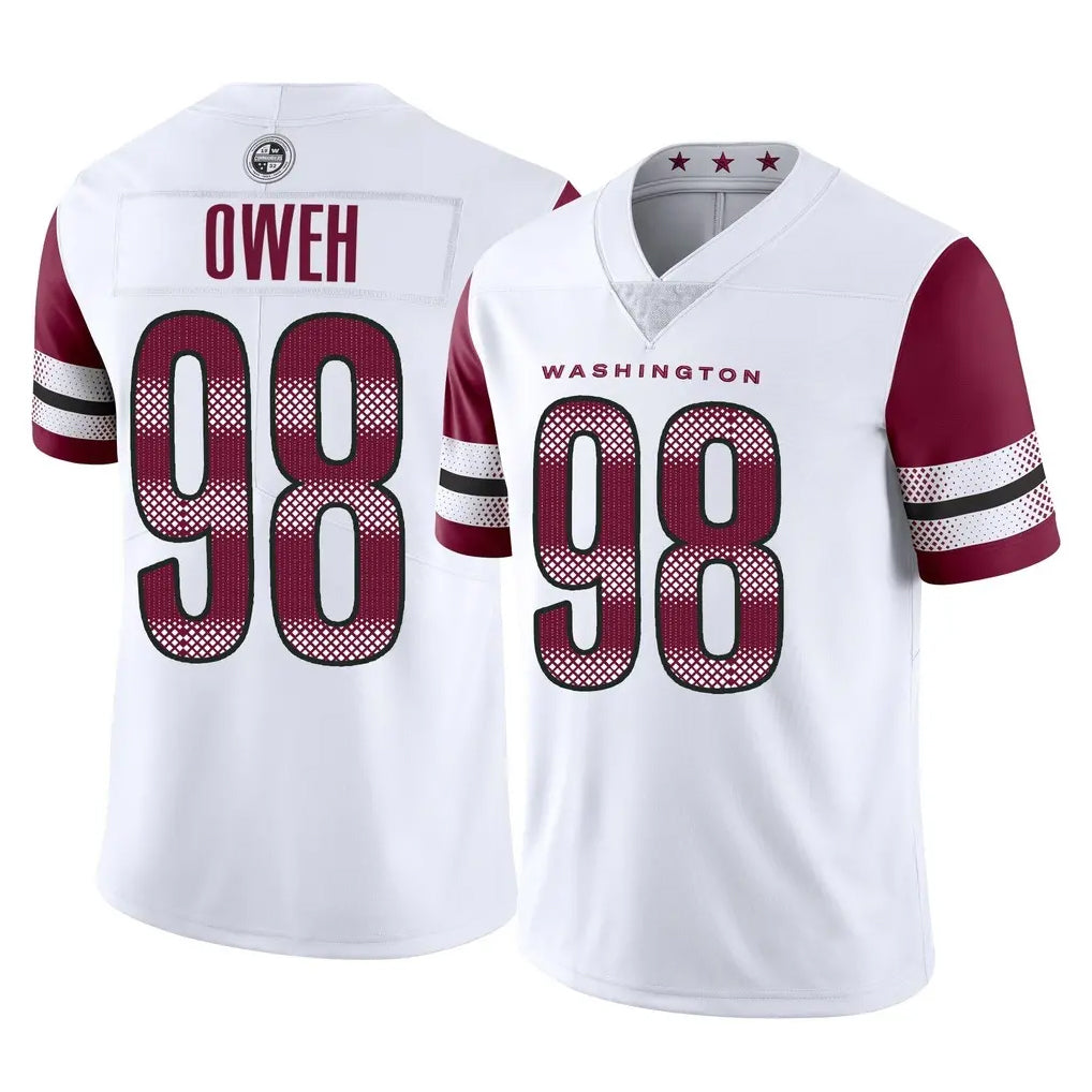 W.Commanders #98 Odafe Oweh Player White Limited Vapor Home Game Qdoa Stitched Jerseys