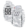 W.Commanders #98 Odafe Oweh Player Arctic Camo Limited Salute to Service Pullover Hoodies Game Qdoa Stitched Jerseys