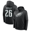 P.Eagles #26 Saquon Barkley Player Black Pullover Hoodies Home Game Qdoa Stitched Jerseys