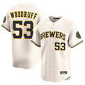 M.Brewers #53 Brandon Woodruff Player Cream Home Limited Game Qdoa Stitched Jerseys