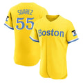B.Red Sox #55 Ranger Su¨¢rez Player Yellow Limited Elite Home Game Qdoa Stitched Jerseys