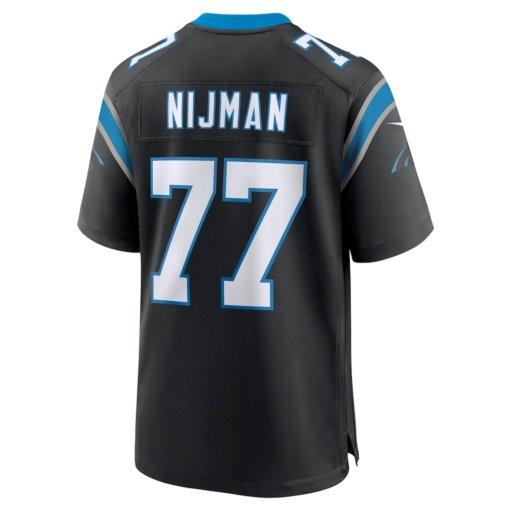 Qdoa C.Panthers #77 Yosh Nijman Black Game Jersey