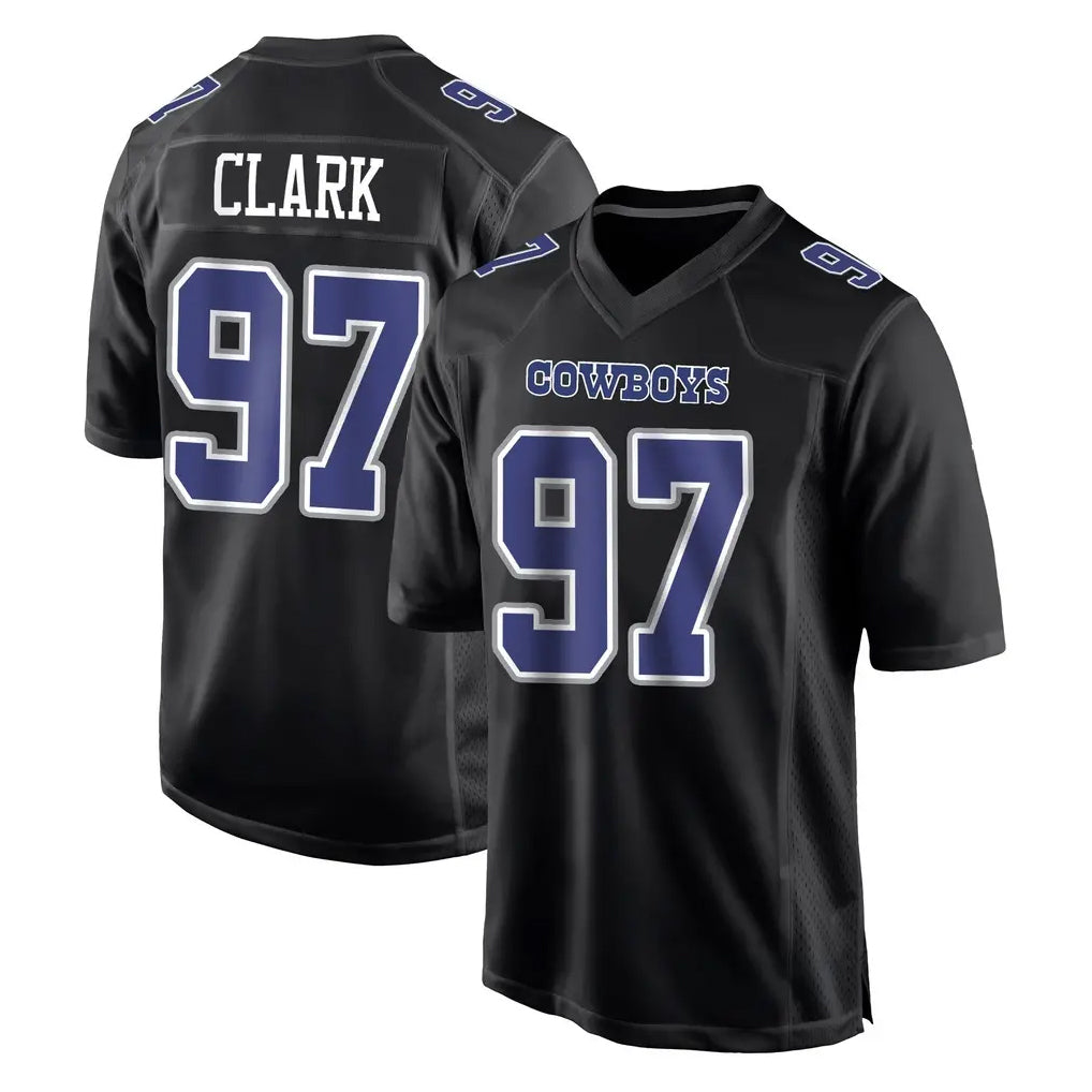 D.Cowboys #97 Kenny Clark Player Carbon Black Fashion Home Game Qdoa Stitched Jerseys