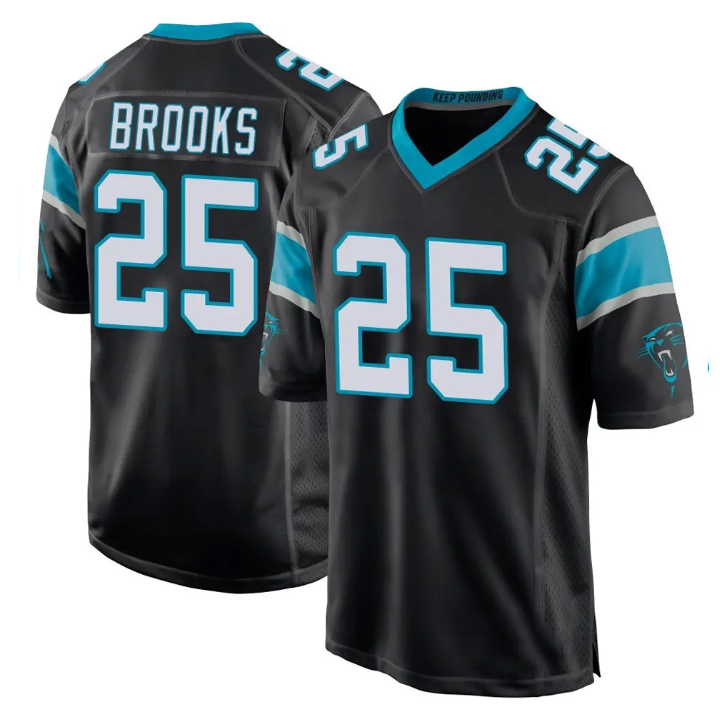 C.Panthers #25 Jonathon Brooks Player Black Home Game Qdoa Stitched Jerseys