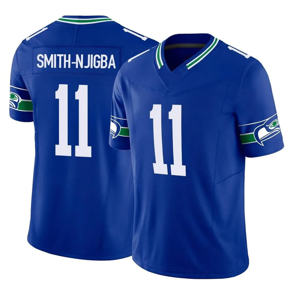 S.Seahawks #11 Jaxon Smith-Njigba Player Royal Limited Throwback Vapor F.U.S.E. Home Game Qdoa Stitched Jerseys