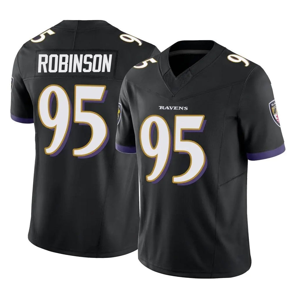 B.Ravens #95 Tavius Robinson Player Black Vapor F.U.S.E. Limited Qdoa Stitched Jerseys