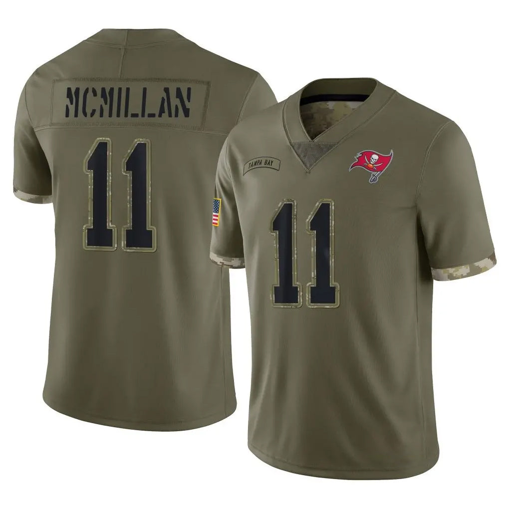TB.Buccaneers #11 Jalen McMillan Player Olive Limited Salute To Service Home Game Qdoa Stitched Jerseys