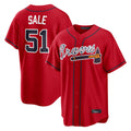 A.Braves #51 Chris Sale Player Red Home Game Qdoa Stitched Jerseys