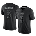 W.Commanders #5 Jayden Daniels Player Black Limited Reflective Home Game Qdoa Stitched Jerseys
