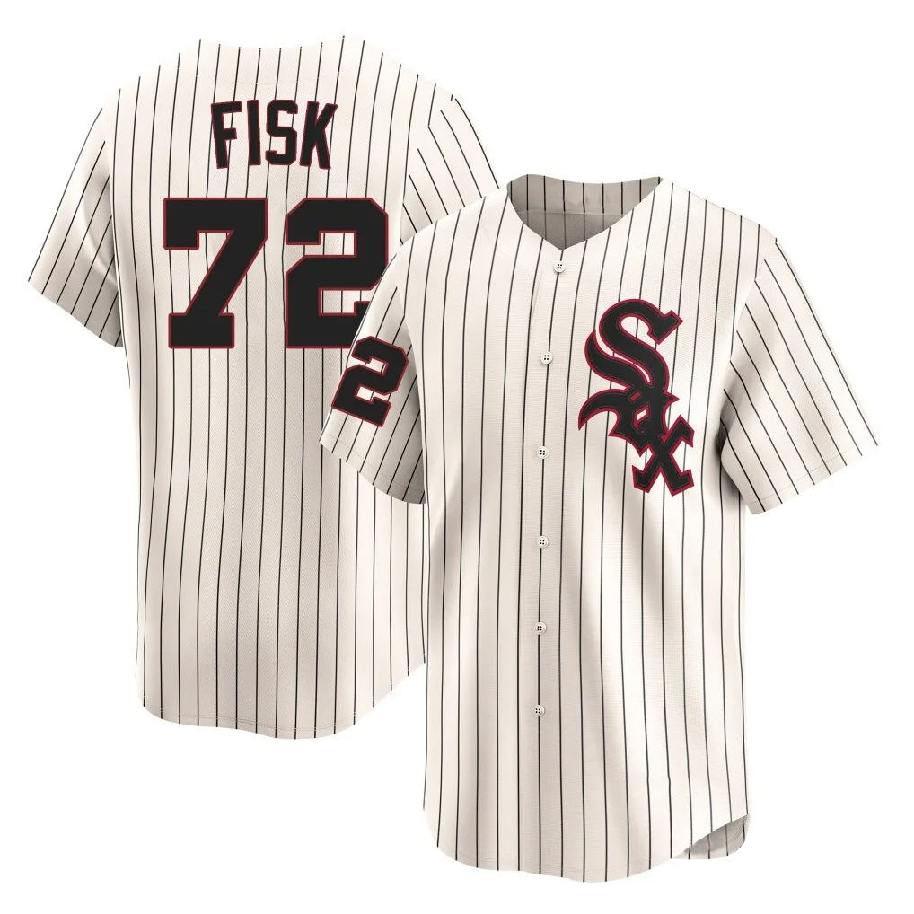 C.White Sox #72 Carlton Fisk Player Cream Cooperstown Collection Limited Home Qdoa Stitched Jerseys