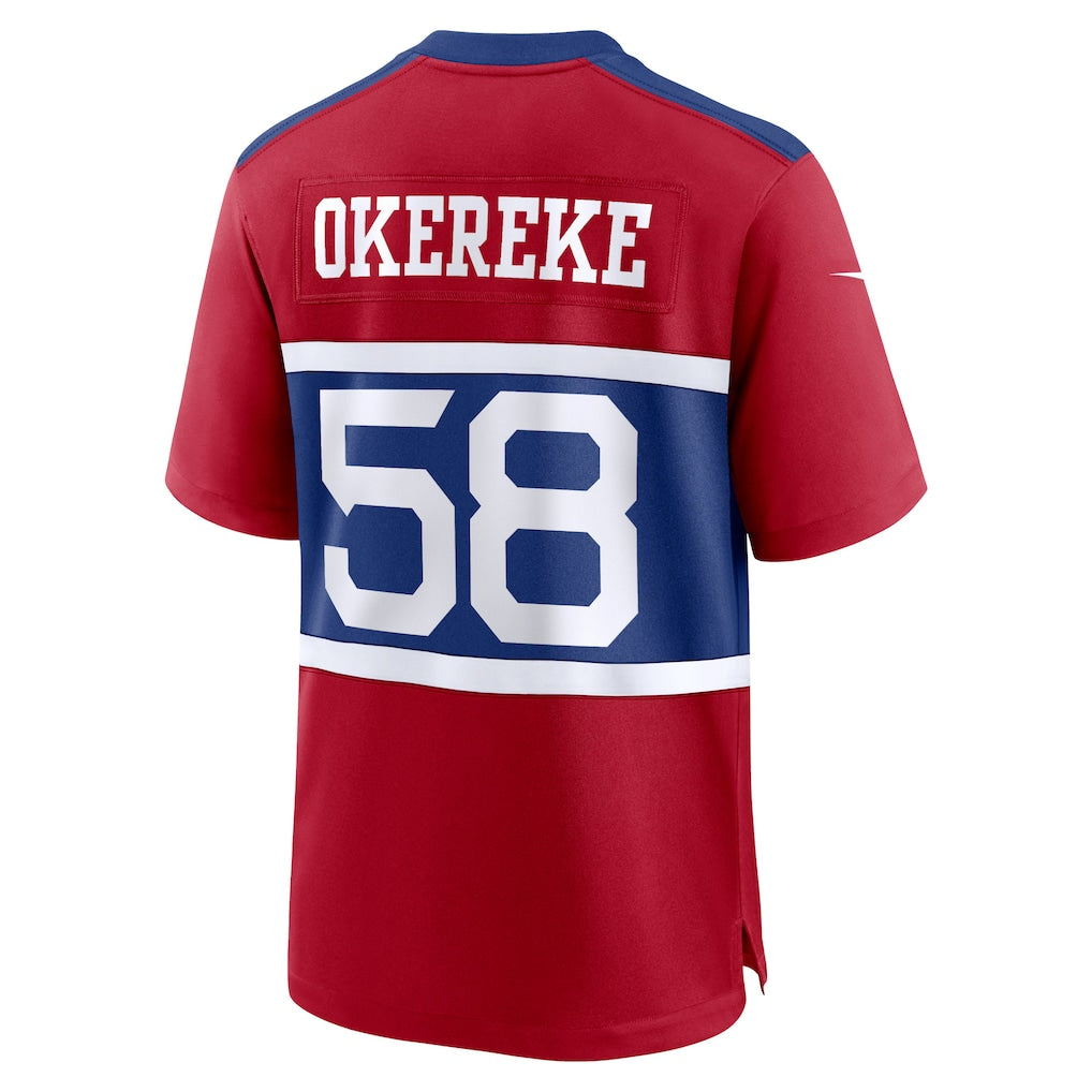 Qdoa NY.Giants #58 Bobby Okereke Century Red Alternate Player Game Jersey