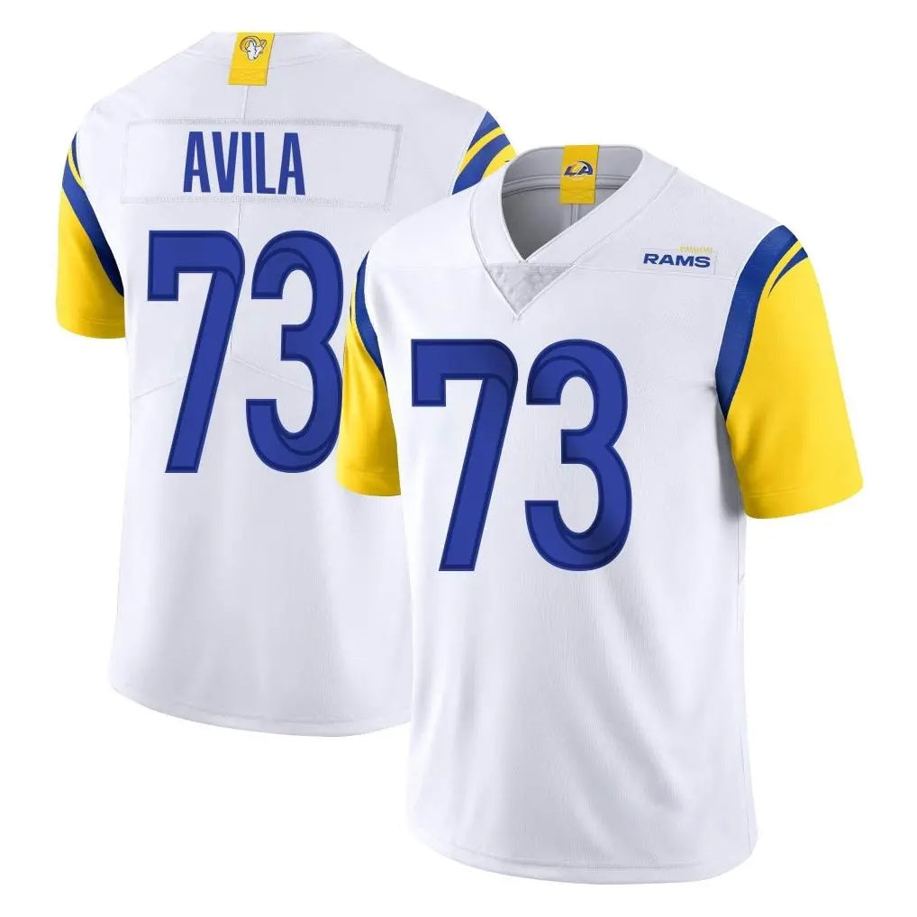 LA.Rams #73 Steve Avila Player White Limited Vapor Untouchable Home Game Qdoa Stitched Jerseys