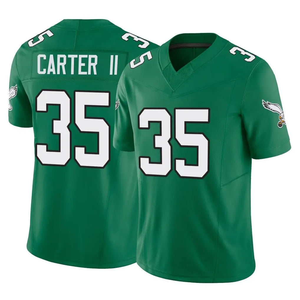 P.Eagles #35 Michael Carter II Player Green Kelly Alternate Vapor F.U.S.E. Home Game Qdoa Stitched Jerseys