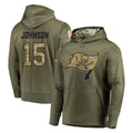 TB.Buccaneers #15 Tez Johnson Player Olive Salute to Service Pullover Hoodie Home Game Qdoa Stitched Jerseys