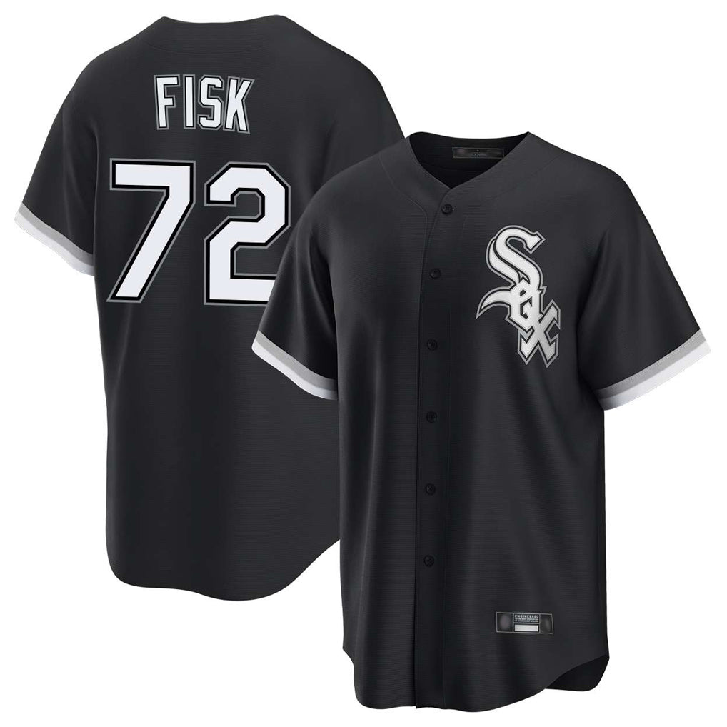C.White Sox #72 Carlton Fisk Player Black Home Game Qdoa Stitched Jerseys