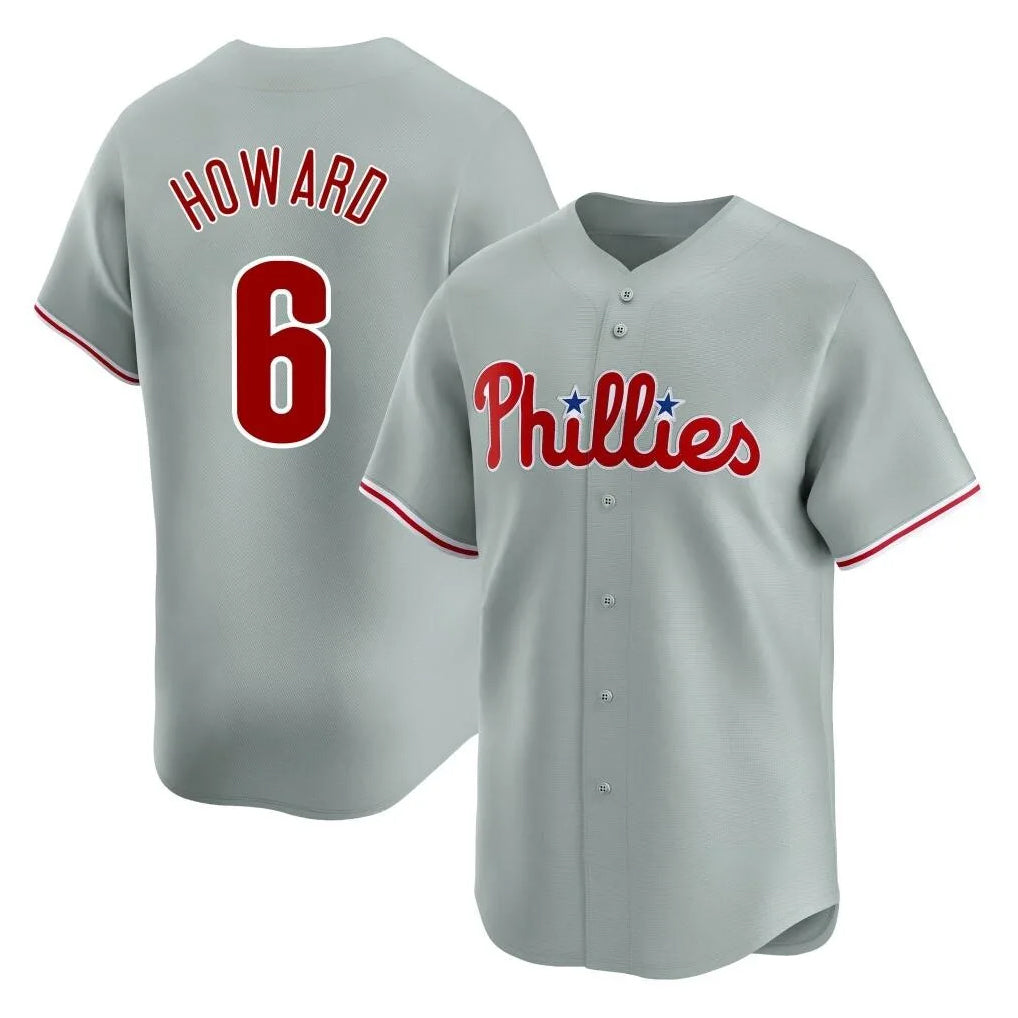 P.Phillies #6 Ryan Howard Player Gray Home Limited Qdoa Stitched Jerseys