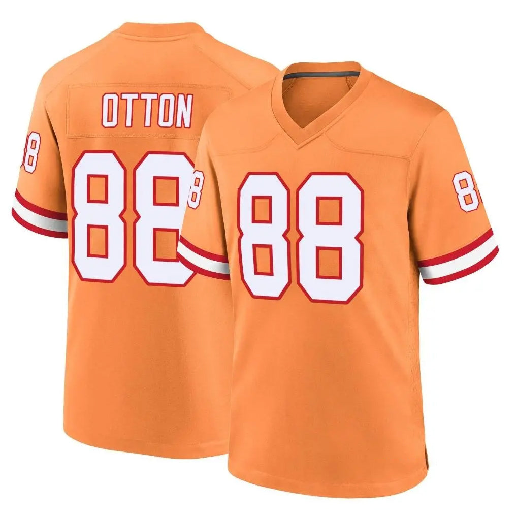 TB.Buccaneers #88 Cade Otton Player Orange Throwback Home Game Qdoa Stitched Jerseys