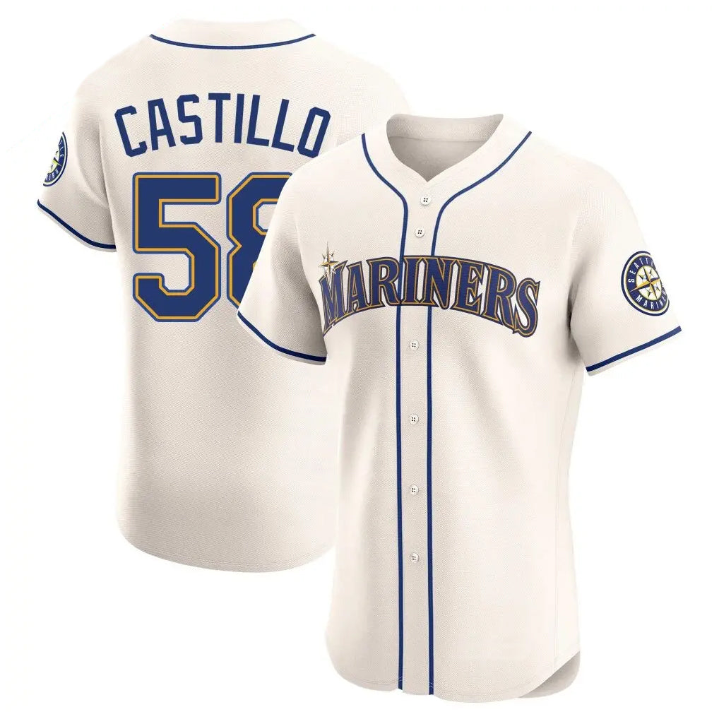 S.Mariners #58 Luis Castillo Player Cream Home Limited Elite Qdoa Stitched Jerseys