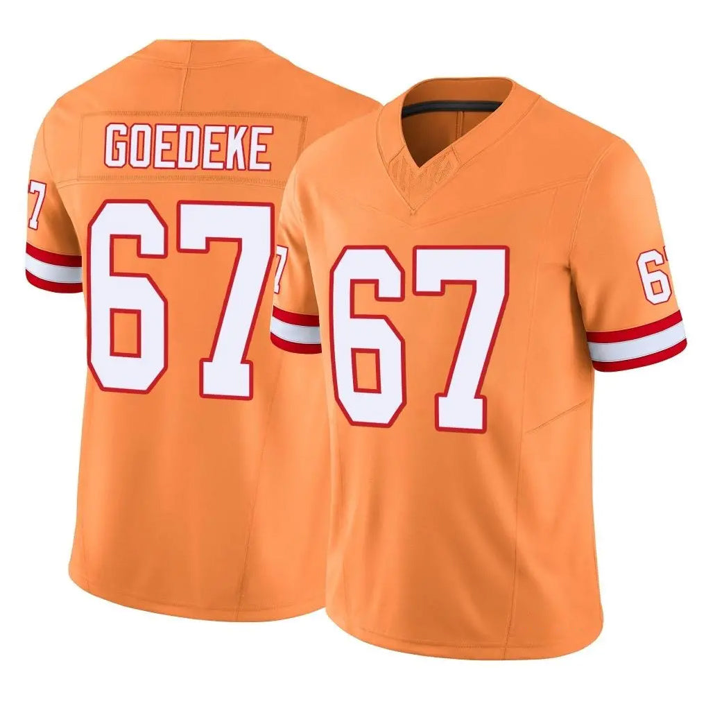 TB.Buccaneers #67 Luke Goedeke Player Orange Limited Vapor F.U.S.E. Home Game Qdoa Stitched Jerseys