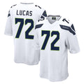 S.Seahawks #72 Abraham Lucas Player White Home Game Qdoa Stitched Jerseys