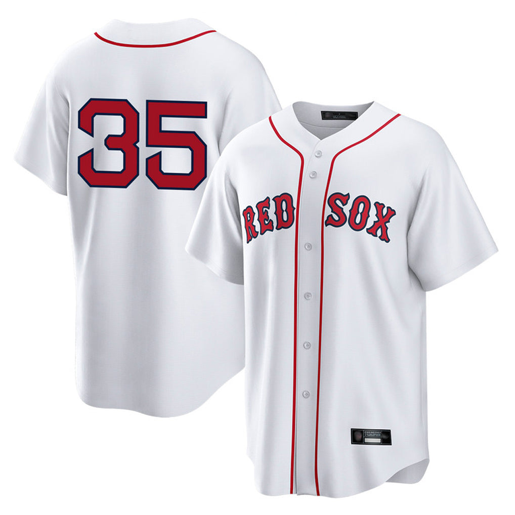 B.Red Sox #35 Garrett Crochet Player White Home Game Qdoa Stitched Jerseys