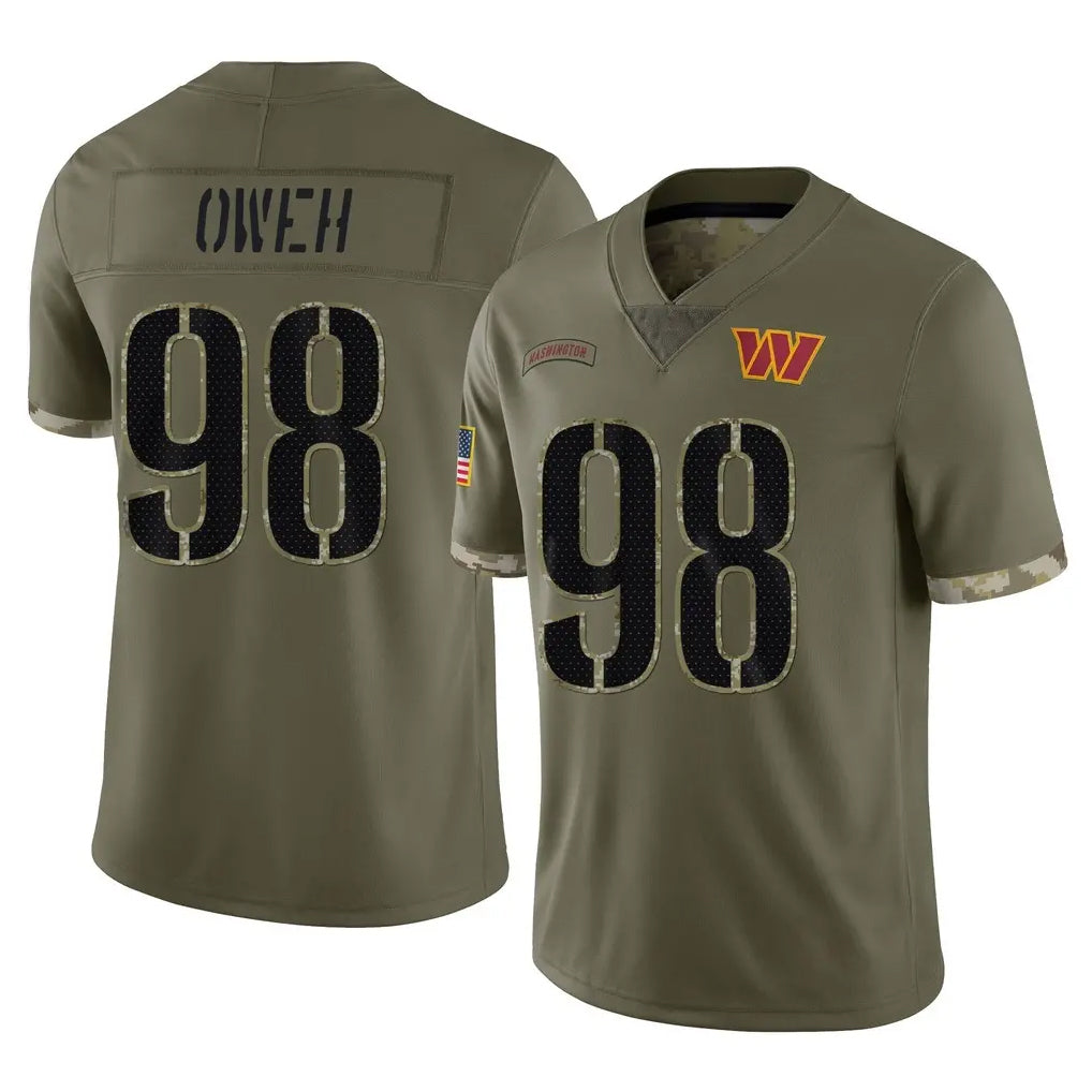 W.Commanders #98 Odafe Oweh Player Olive Salute To Service Limited Home Game Qdoa Stitched Jerseys