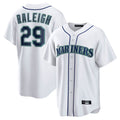 S.Mariners #29 Cal Raleigh Player White Home Game Qdoa Stitched Jerseys