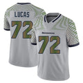 S.Seahawks #72 Abraham Lucas Player Grey Limited 2025 Rivalries Collection Home Game Qdoa Stitched Jerseys
