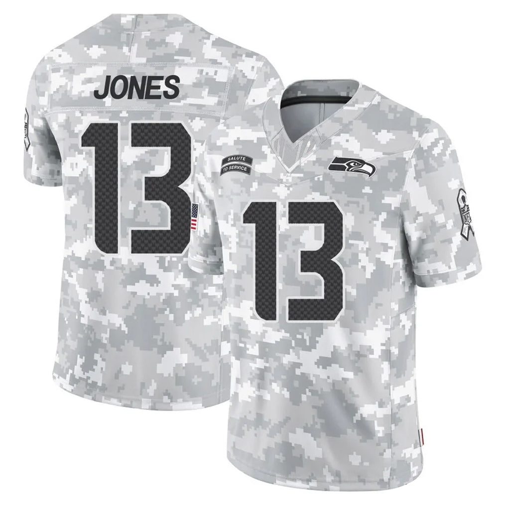 S.Seahawks #13 Ernest Jones IV Player Arctic Camo Limited Salute To Service Home Game Qdoa Stitched Jerseys