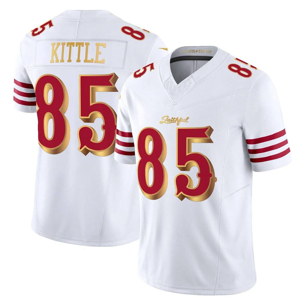 SF.49ers #85 George Kittle Player White 2025 Rivalries Collection Game Limited Qdoa Stitched Jerseys