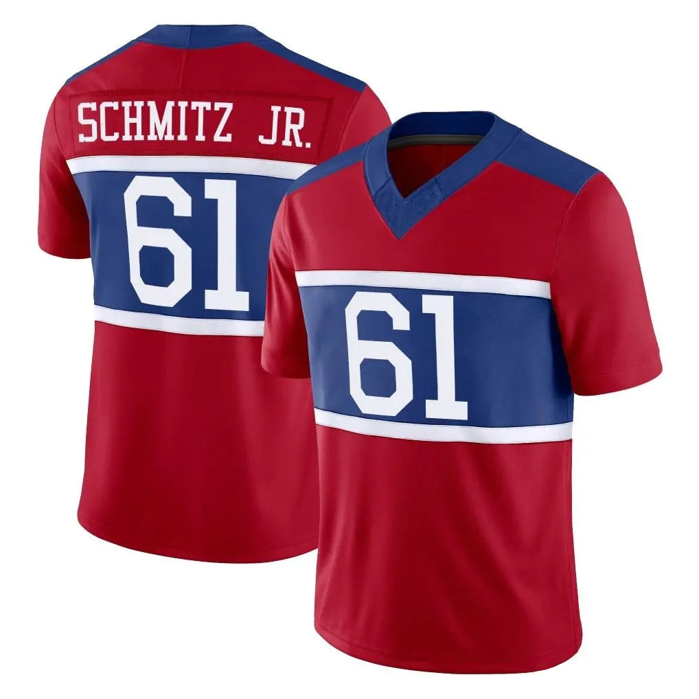 NY.Giants #61 John Michael Schmitz Jr. Player Red Century Vapor F.U.S.E. Home Game Qdoa Stitched Jerseys